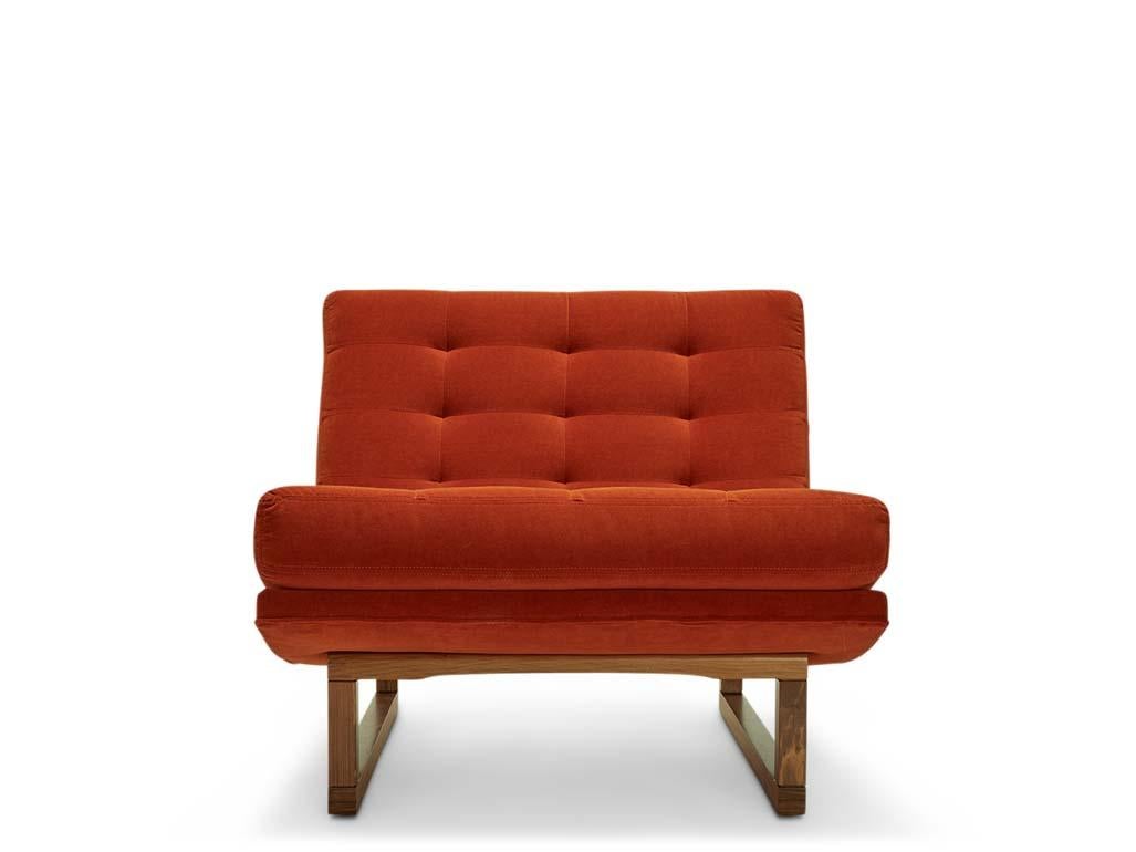 The Griffin chair is a wide, armless lounge chair that features biscuit tufting. The base is solid American walnut or white oak.

The Lawson-Fenning Collection is designed and handmade in Los Angeles, California. Reach out to discover what options