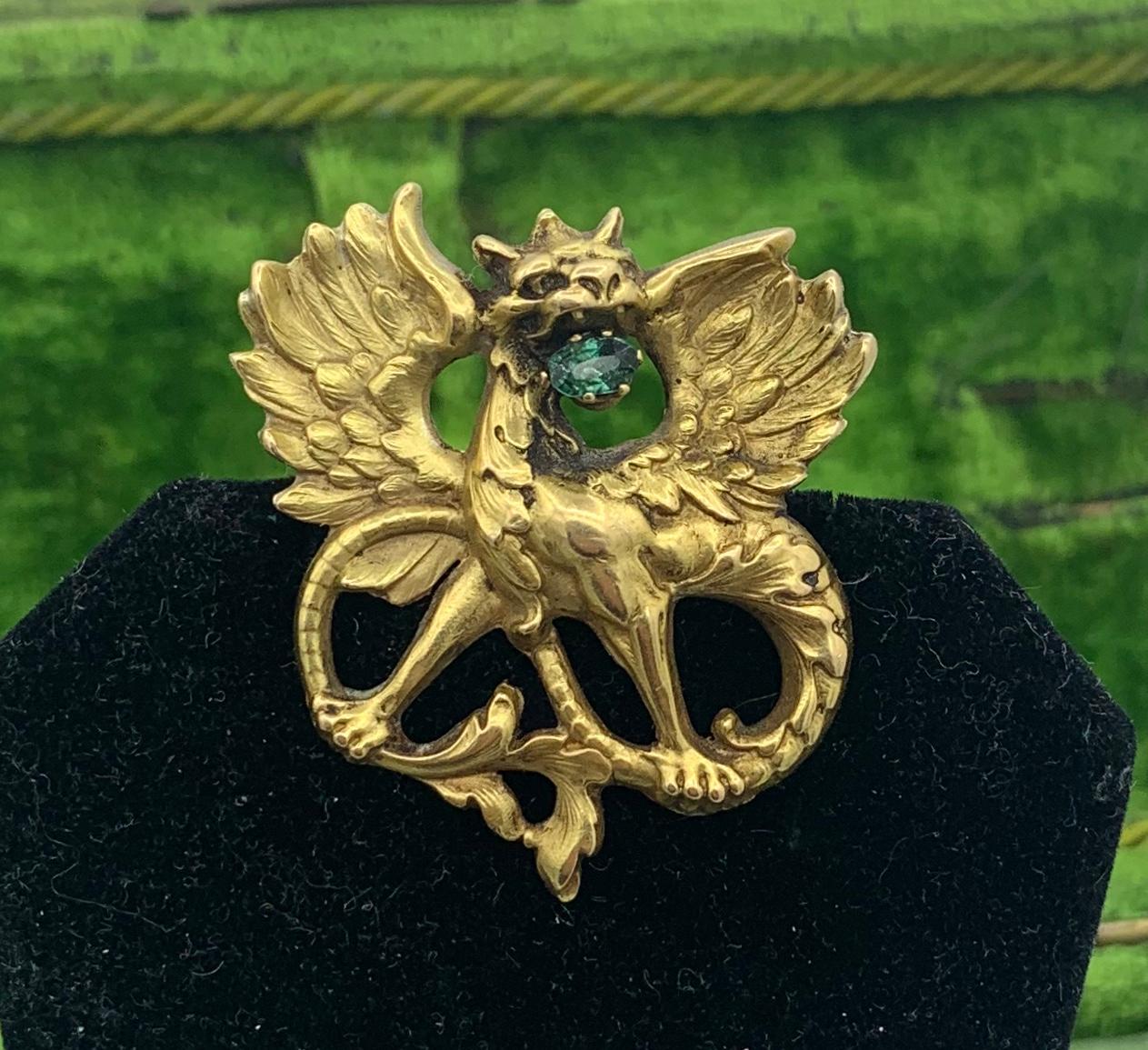 gold griffin pendant