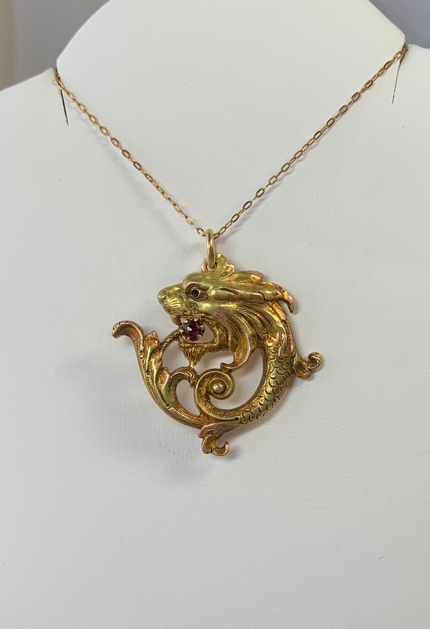 gold griffin pendant