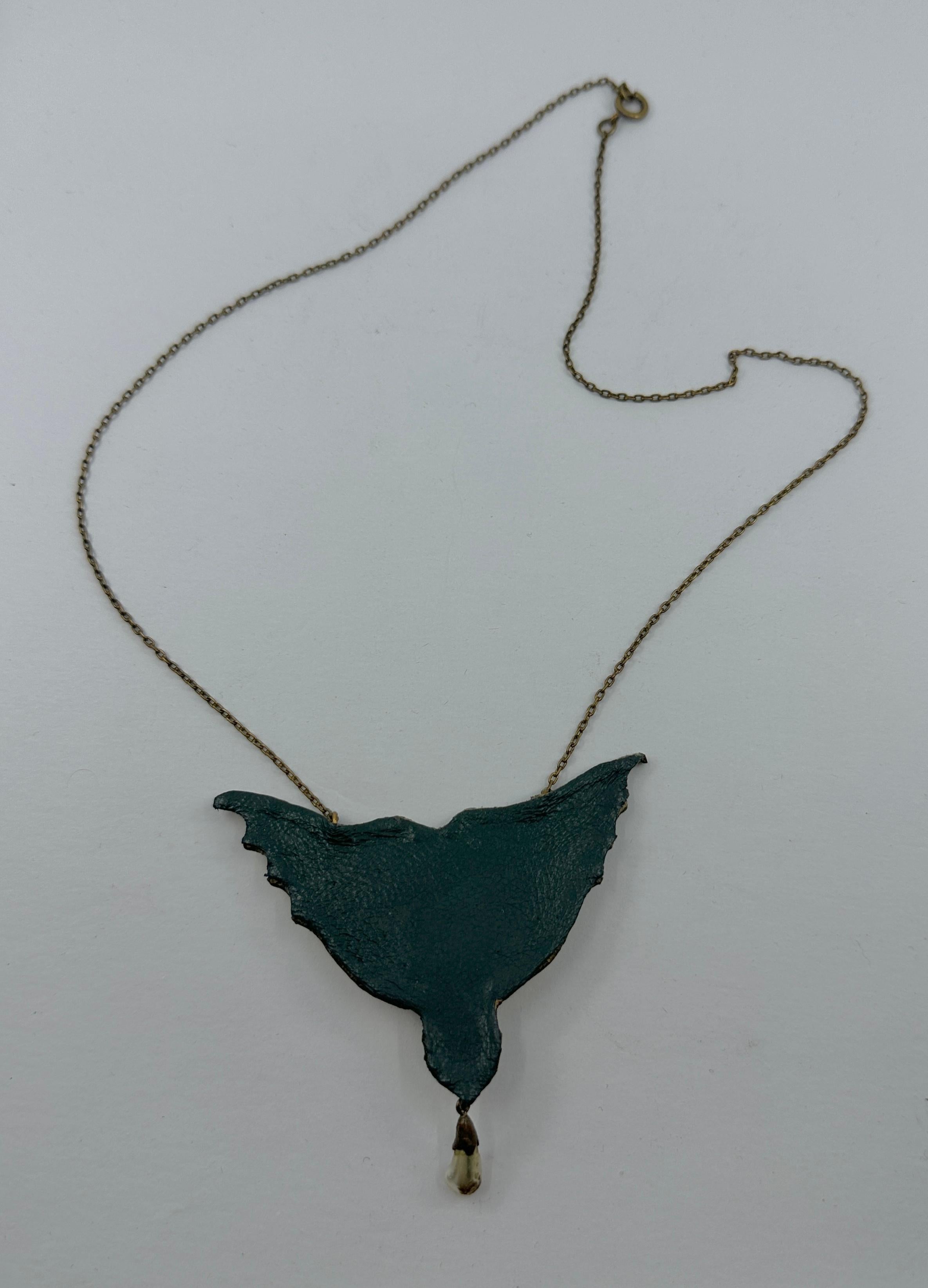 Greif-Drachen-Anhänger Halskette Jugendstil Antik Jugendstil Kunst Glas 1900 im Angebot 7