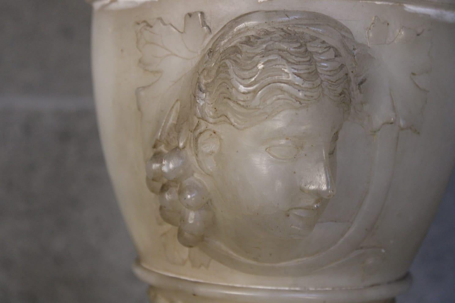 Napoleon III Carved Urn in alabaster circa 1860 France 3