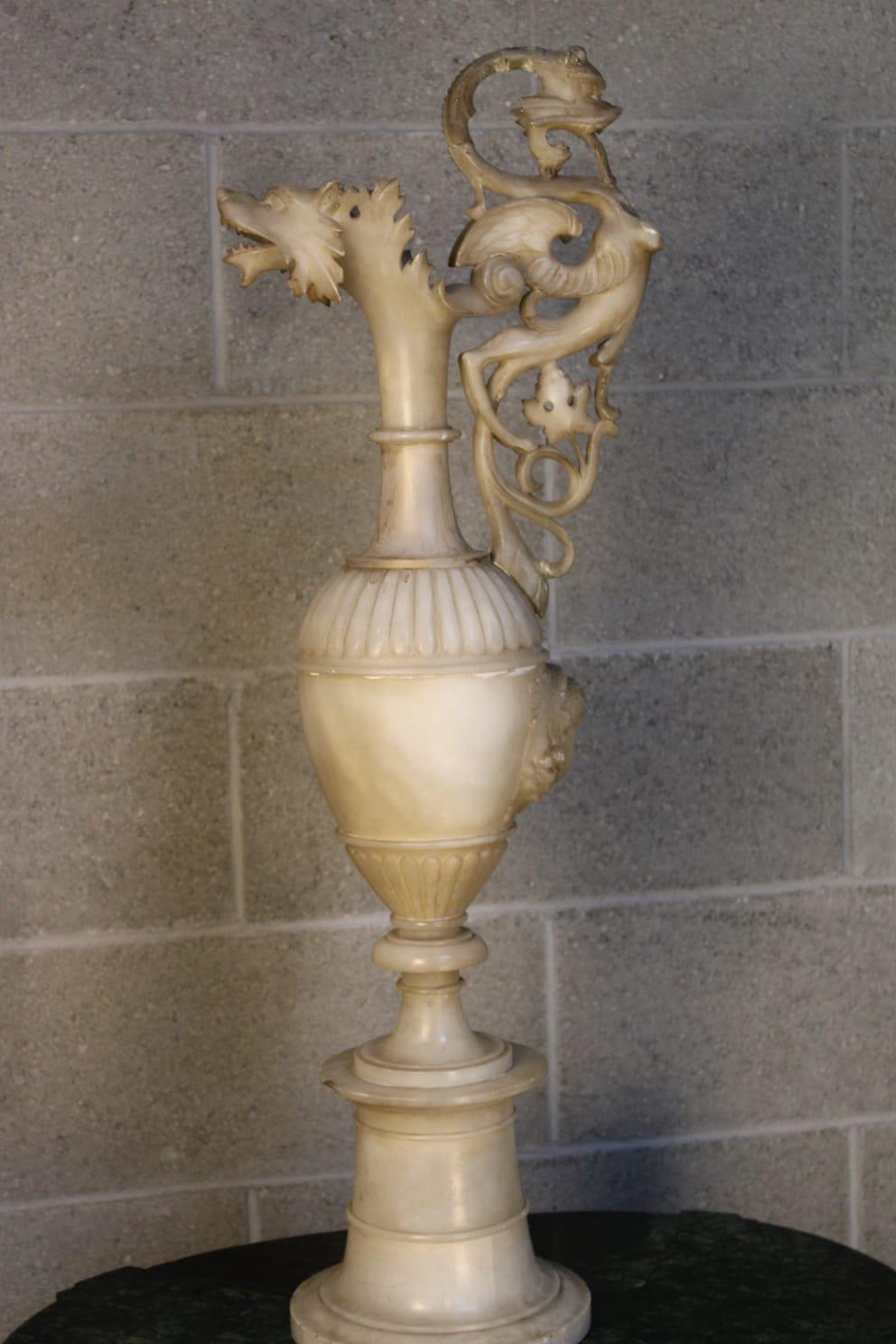 Napoleon III Carved Urn in alabaster circa 1860 France 4
