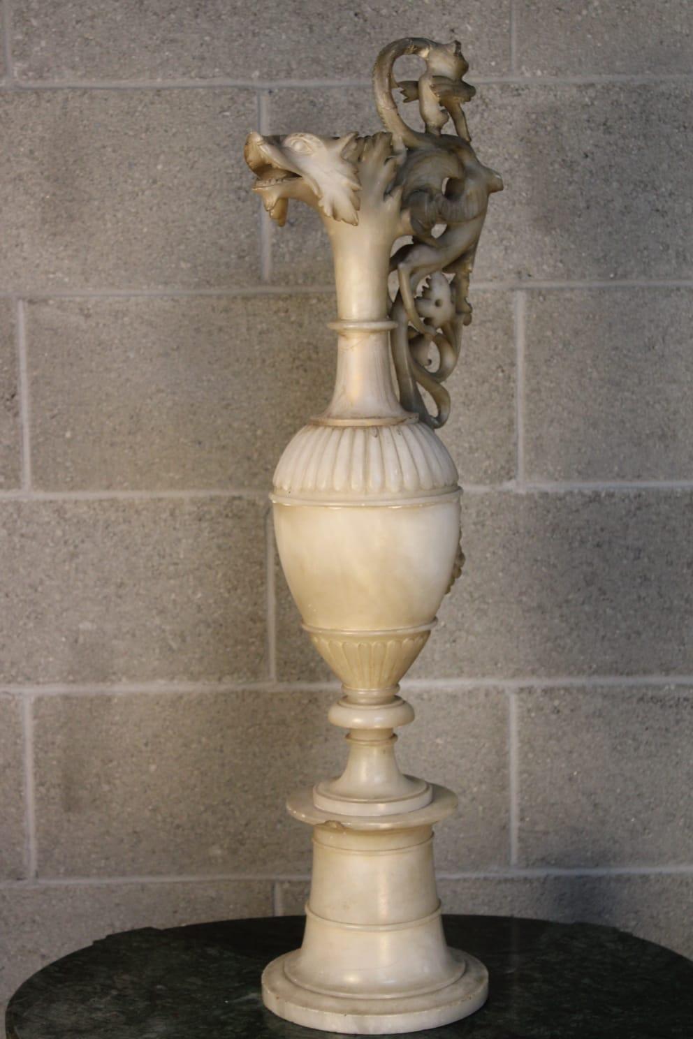 Napoleon III Carved Urn in alabaster circa 1860 France 5