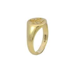 Griffin Signet Ring 18K Yellow Gold Size 9 Victorian Style