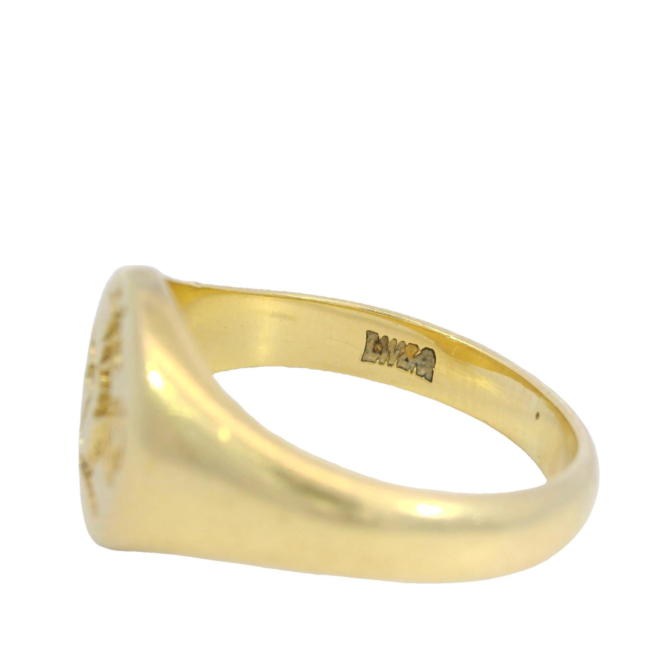 Griffin Signet Ring 18K Yellow Gold Size 9 Victorian Style 2