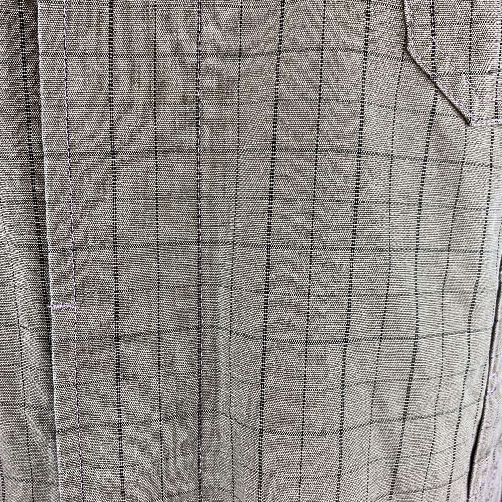 Beige GRIFFIN XL Khaki Mixed Fabrics Cotton Hidden Buttons Jacket