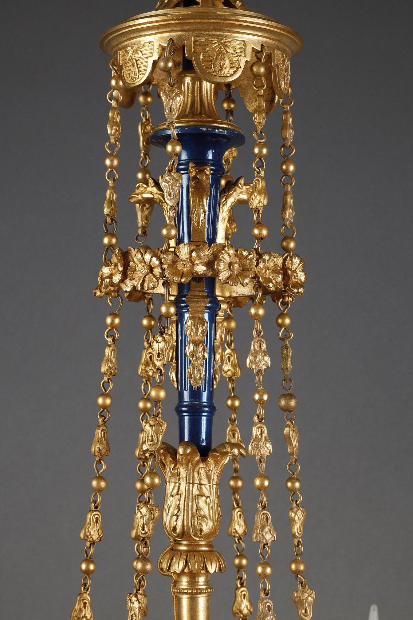 Louis XVI Style Chandelier Attributed to H. Vian, France, Circa 1890 In Good Condition In PARIS, FR