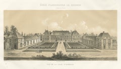 Grignon Agricultural School, Court of Honour, Antique Print, 1873