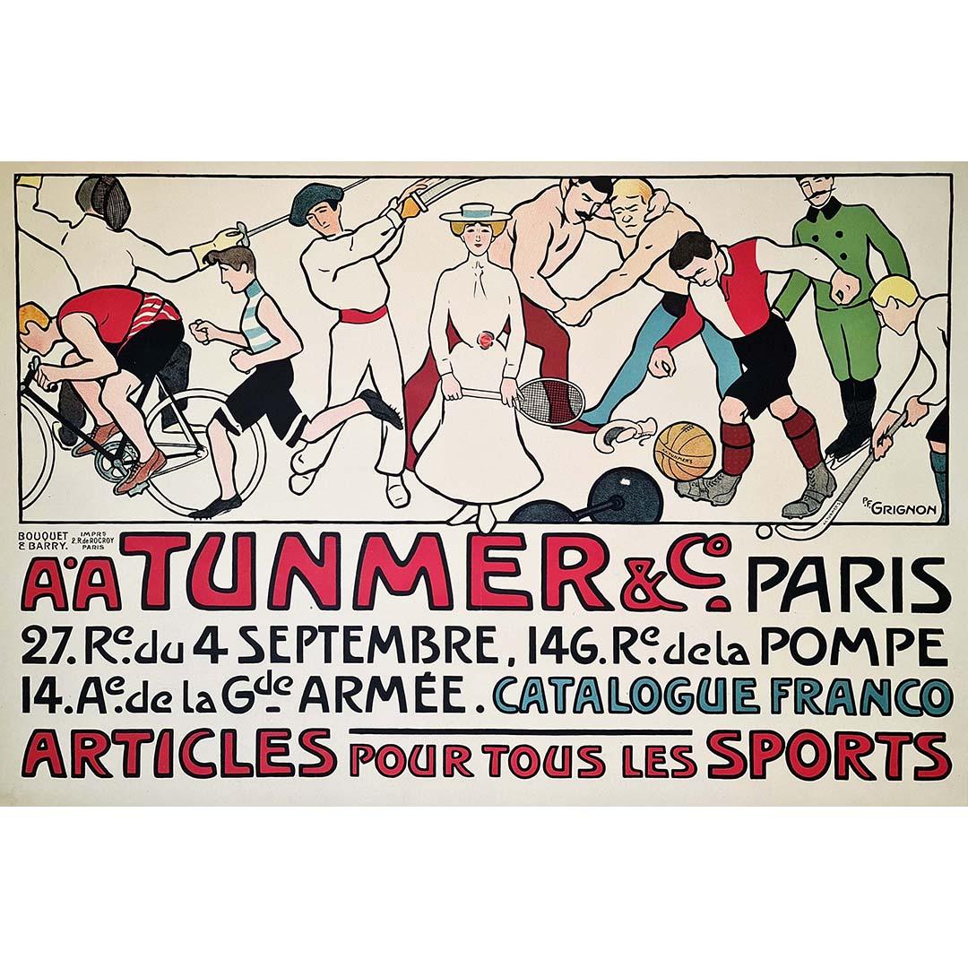 Original advertising poster of the beginning of the XXth century Tunmer & Co - Art Nouveau Print by Grignon