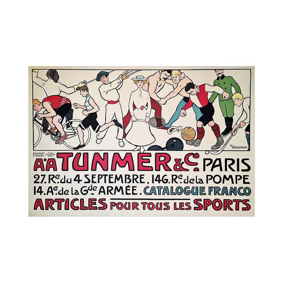 Original advertising poster of the beginning of the XXth century Tunmer & Co - Print by Grignon