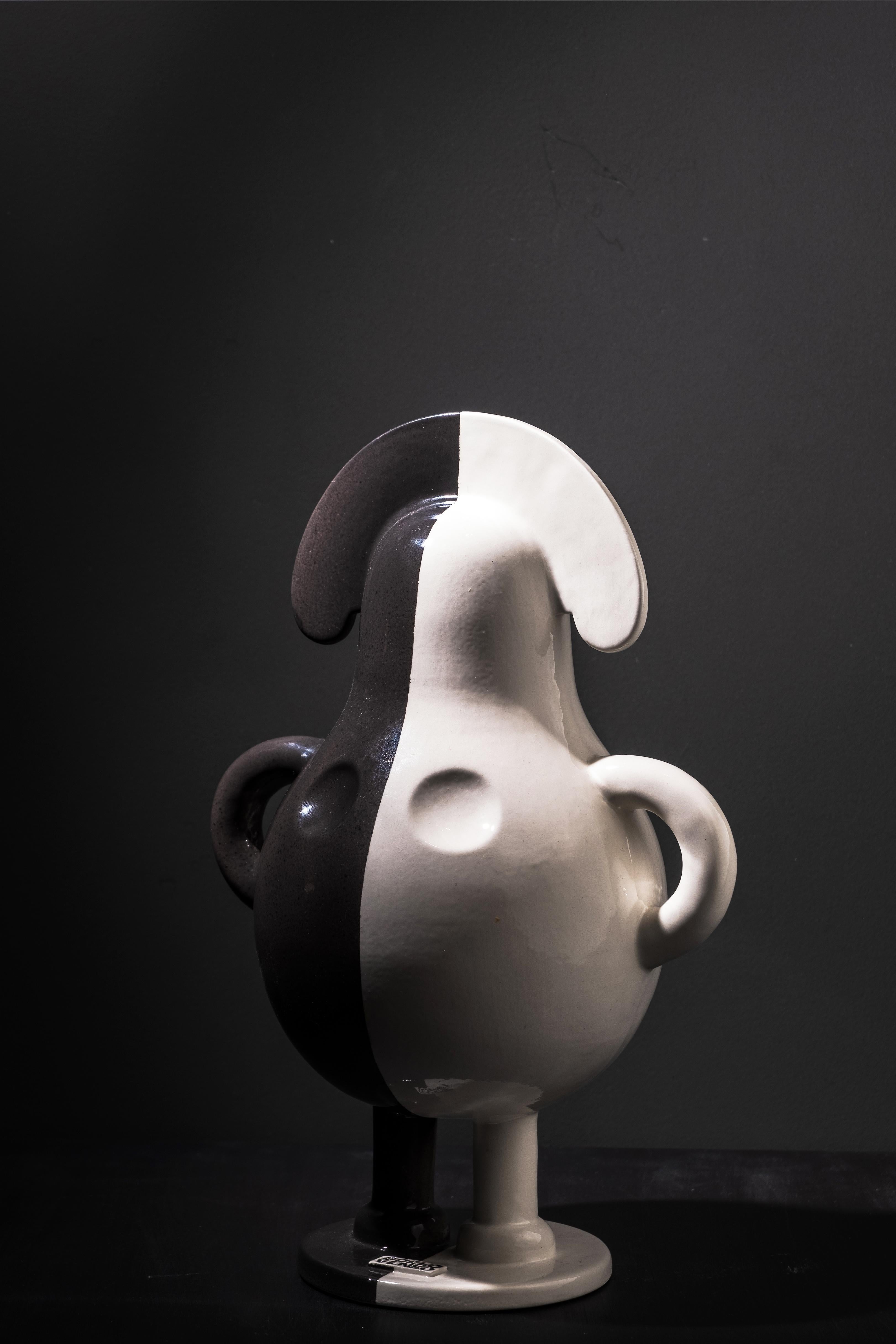 "SHURA CROSS BW" Ceramic Sculpture 10" x 6.5" inch by Grigorii Gorkovenko