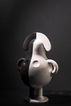 Sculpture en céramique SHURA CROSS BW 10" x 6,5" pouces par Grigorii Gorkovenko