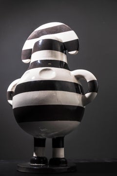 "SHURA (stripes)" Ceramic Sculpture 10" x 6.5" inch by Grigorii Gorkovenko