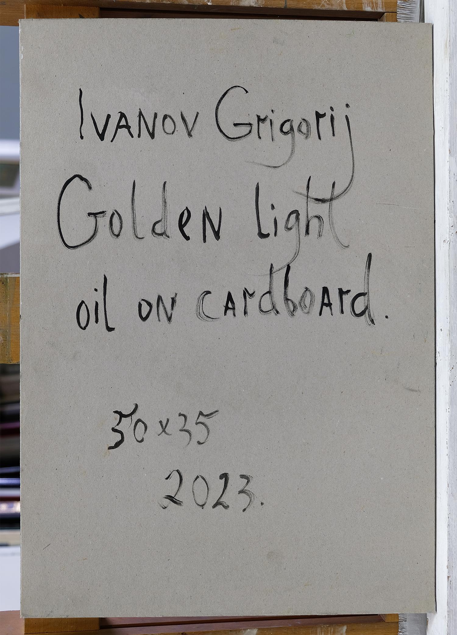 LIGHT GOLDEN - Abstrait Painting par Grigorij Ivanov