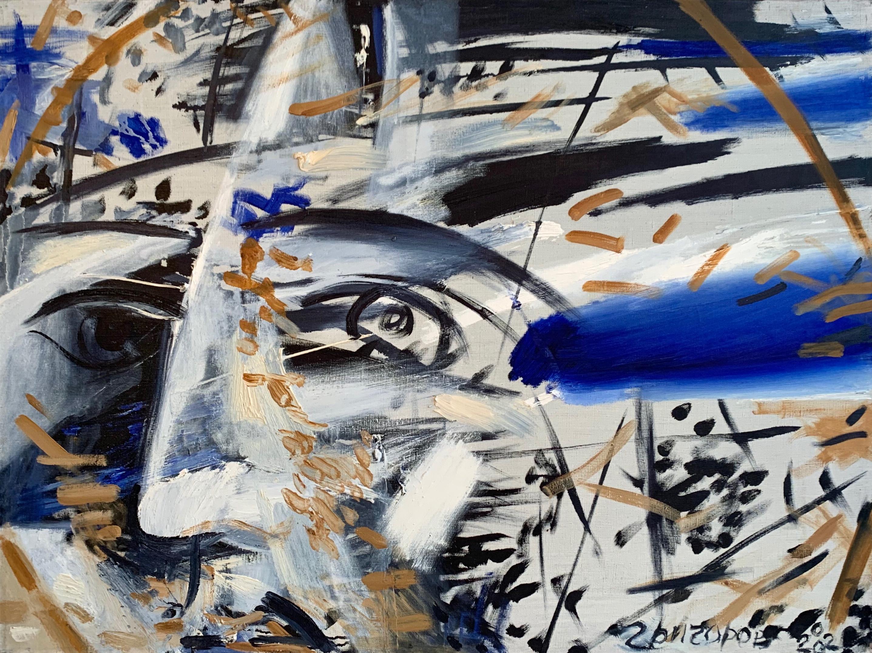 Abstract Face Portrait Modern Oil Canvas Painting Expressionism Contemporary Art by Grigorov V.
This is an original painting created by a well known contemporary artist Grigorov Viktor (1939 - 2002).
This work was painted in 2002 and was signed on