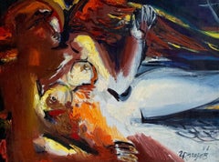 Female Nude Figure Painting Modern Oil Canvas Expressionism by Grigorov Viktor