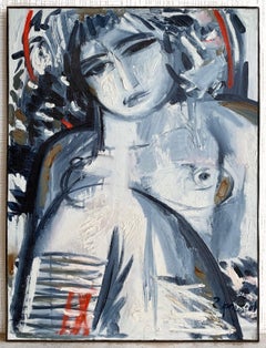 Female Nude Painting Oil Canvas Expressionism Contemporary Art by Grigorov V.