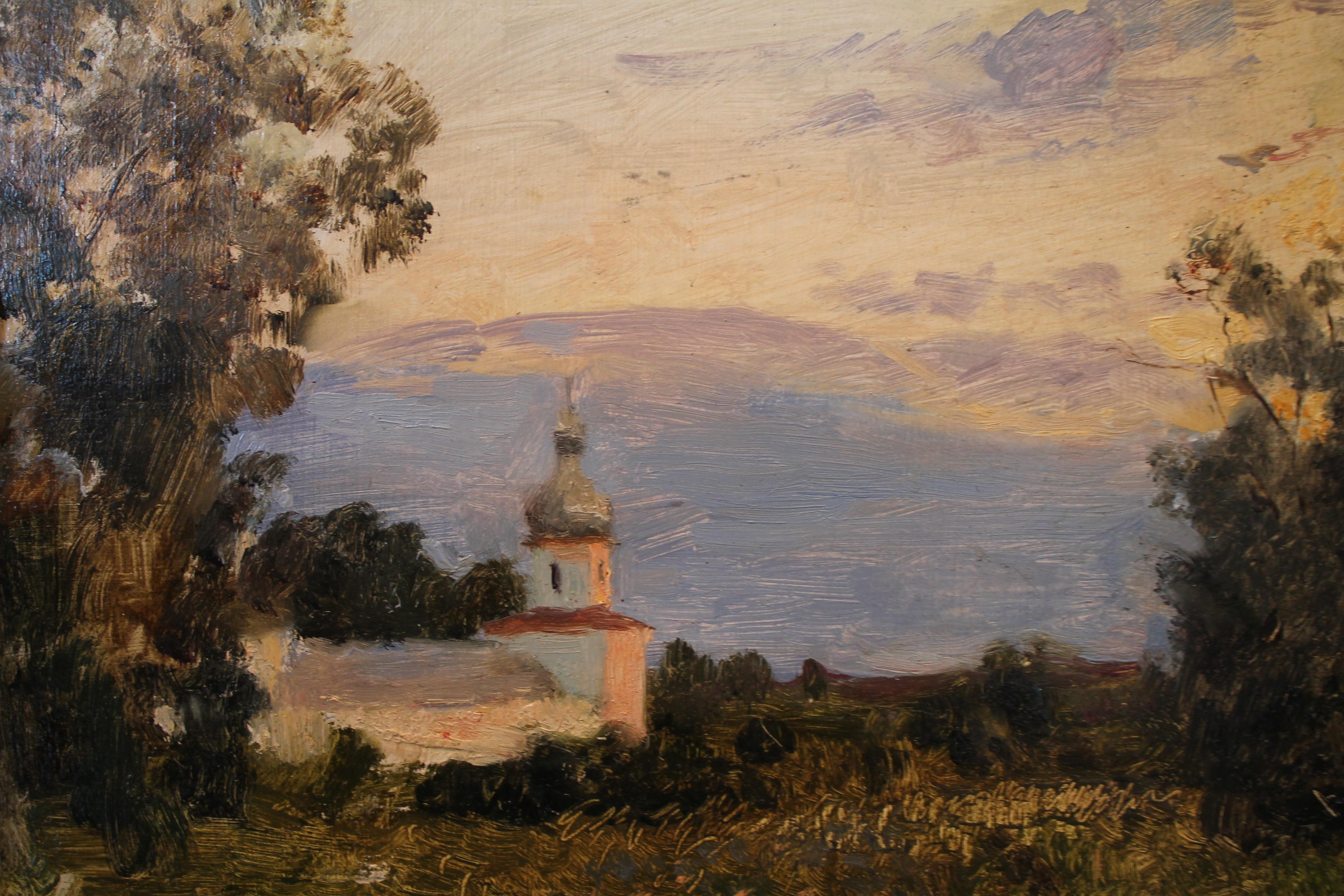 Ancienne église  - Painting de Grigory Ananyev