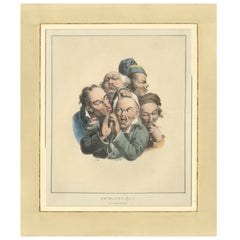Grimaces Pl. 1 – Boilly Study of Male Emotions, Physiognomic Satire, c.1823