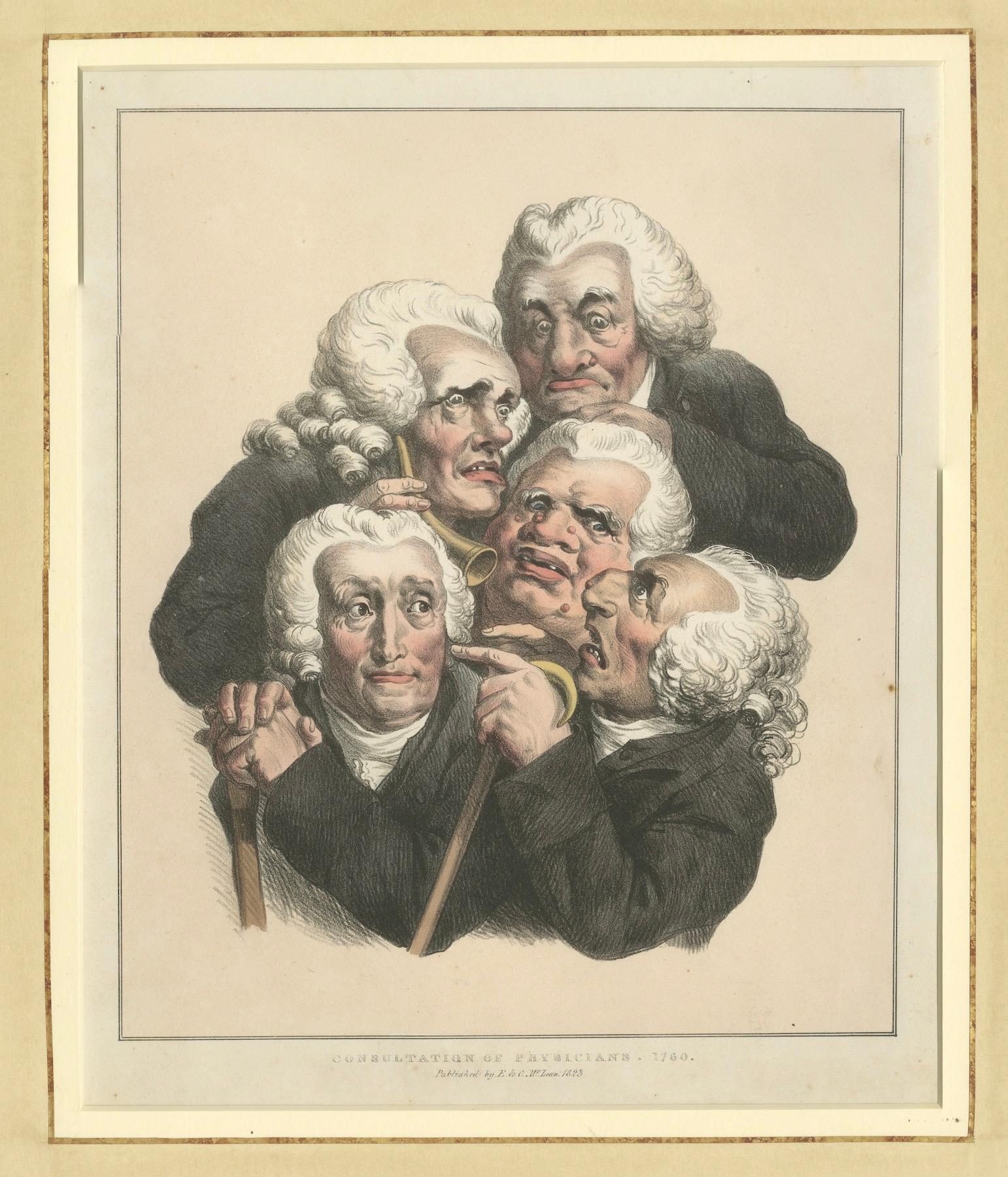 Grimaces Pl. 2 – Boilly Study of Female Emotions, Physiognomic Satire, ca.1823