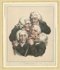 Grimaces Pl. 2 – Boilly Study of Female Emotions, Physiognomic Satire, ca.1823