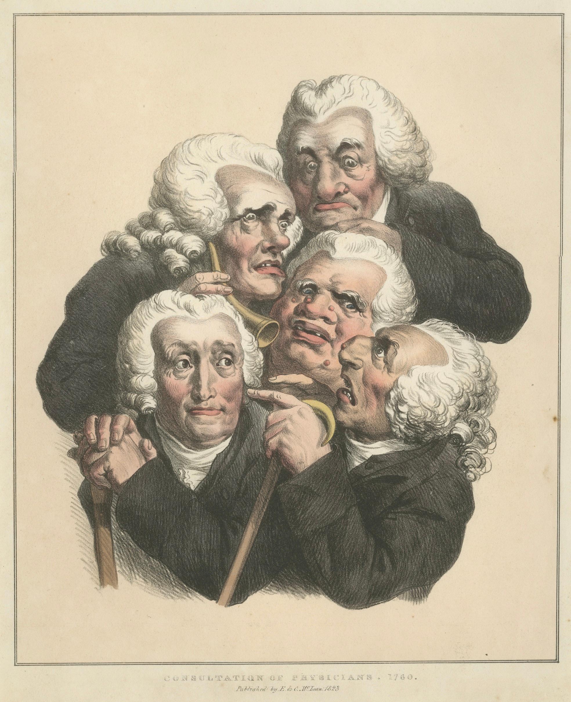 Grimaces Pl. 2 – Boilly Study of Female Emotions, Physiognomic Satire, ca.1823