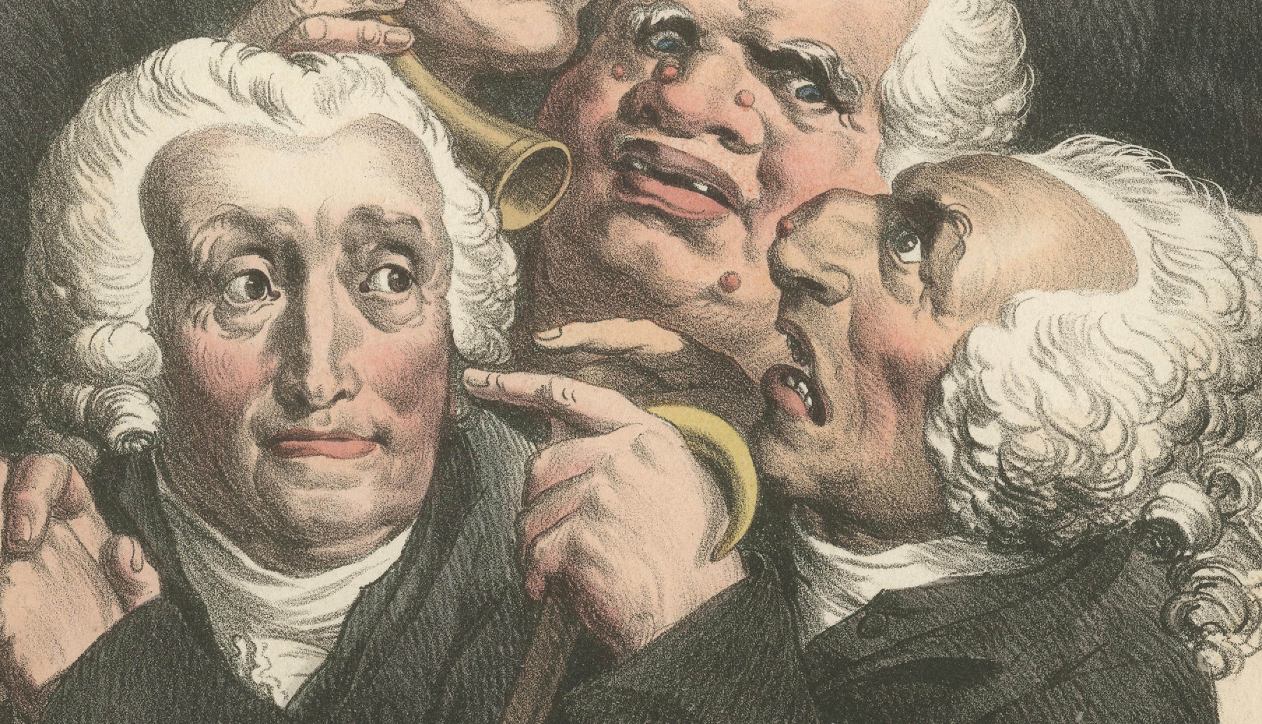 Grimaces Pl. 2 – Boilly Study of Female Emotions, Physiognomic Satire, ca.1823