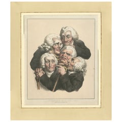 Grimaces Pl. 2 – Boilly Study of Female Emotions, Physiognomic Satire, ca.1823