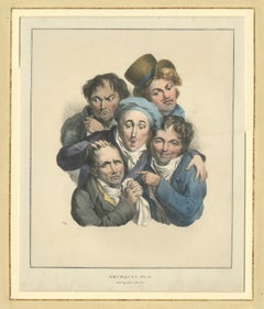 Grimaces Pl. 2 – Female Emotions, Satirical Lithograph, Circa 1823