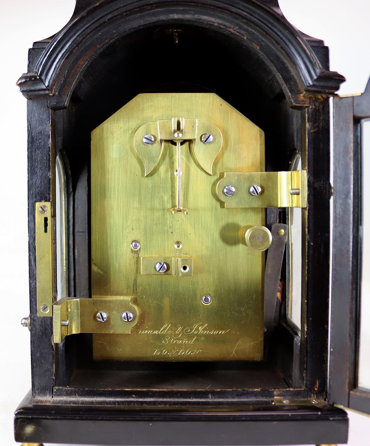 Grimaldi and Johnson, Strand, London. Miniature Bracket Timepiece For Sale 5