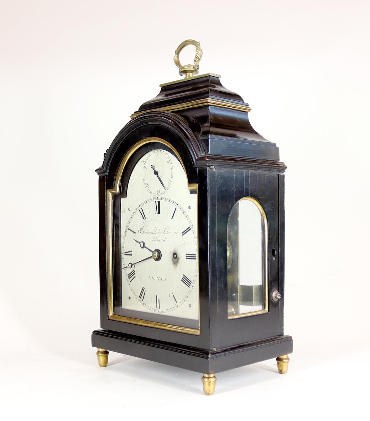 English Grimaldi and Johnson, Strand, London. Miniature Bracket Timepiece For Sale
