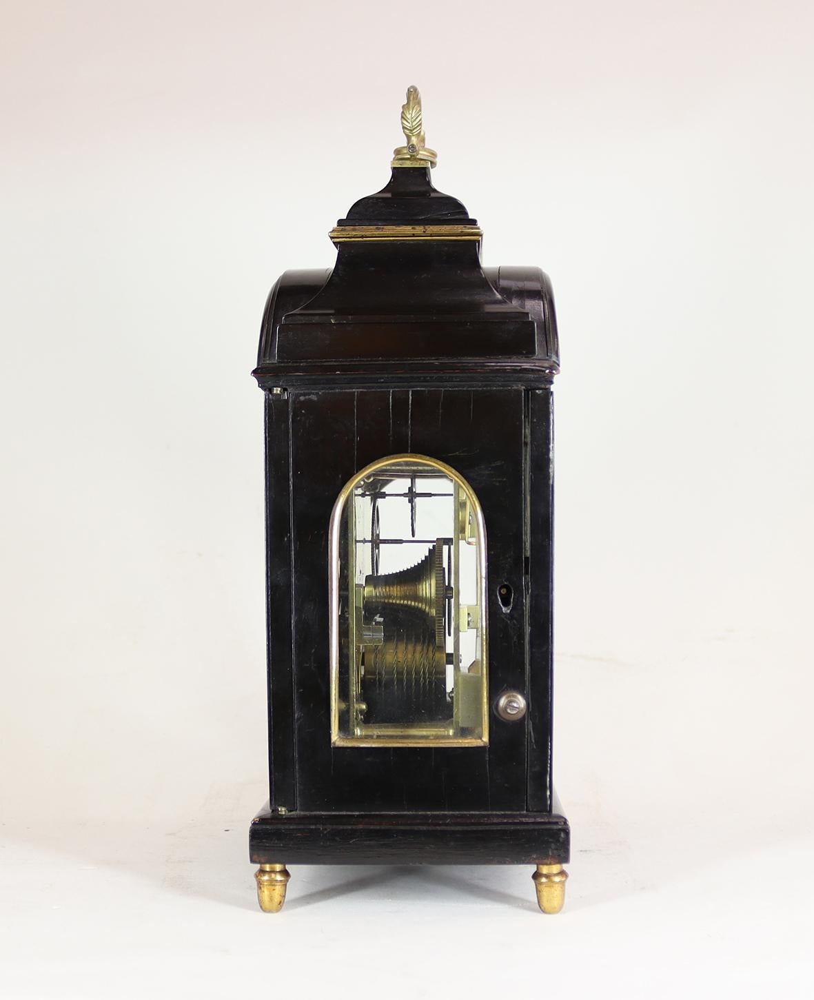 Ebonized Grimaldi and Johnson, Strand, London. Miniature Bracket Timepiece For Sale