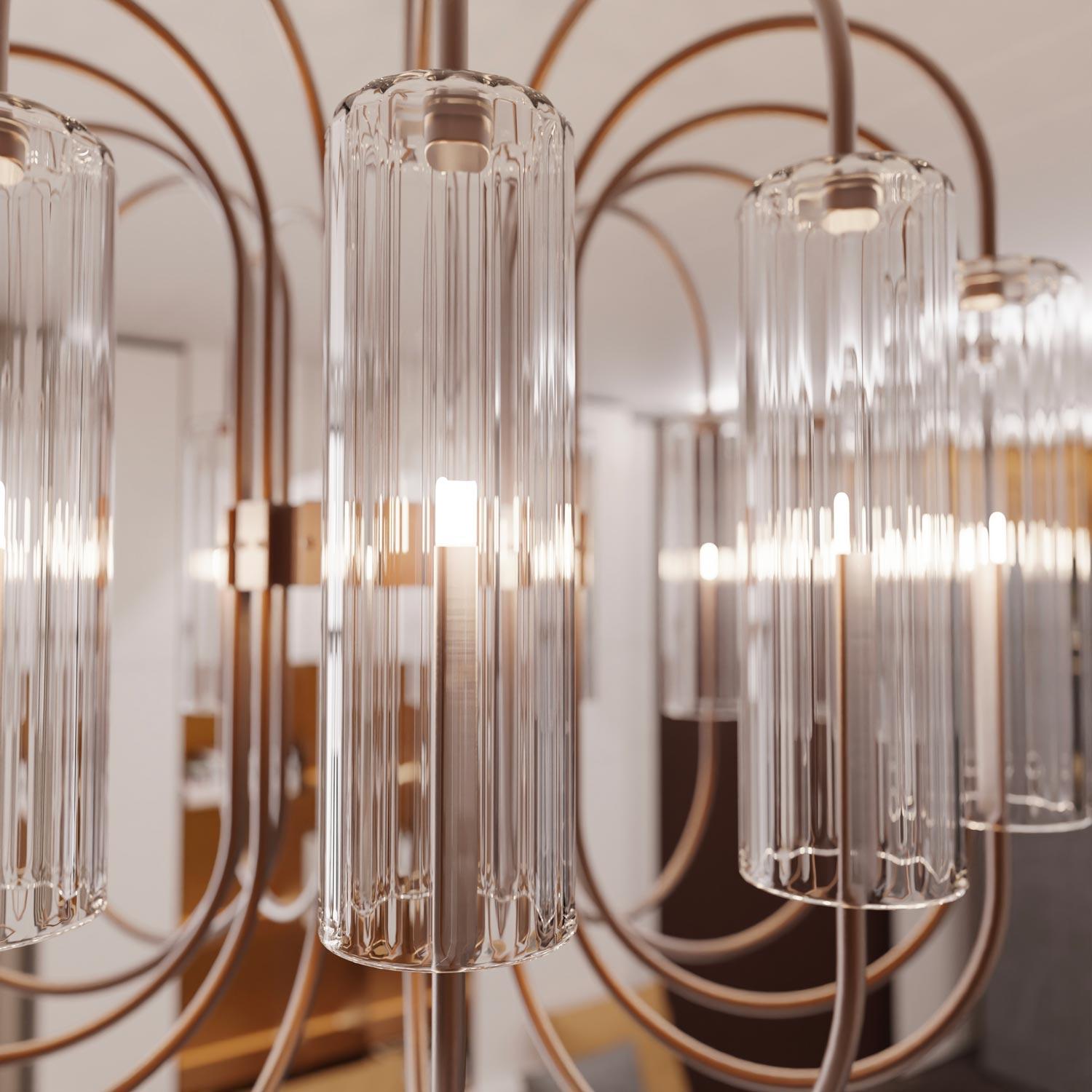GRIMANI Lampadario Moderno 14 Luci in Vetro di Murano – Design Contemporaneo in vendita 1