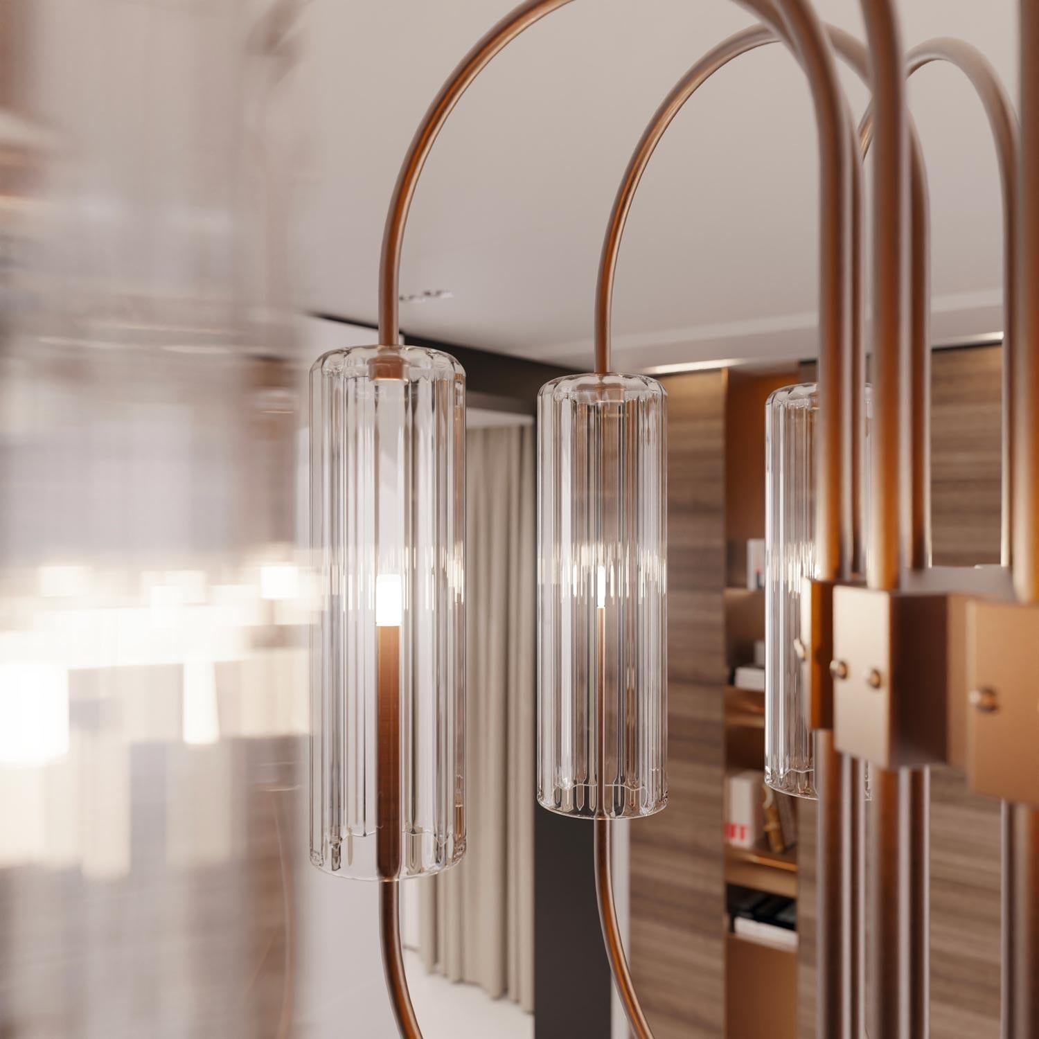 GRIMANI Lampadario Moderno 14 Luci in Vetro di Murano – Design Contemporaneo in vendita 2