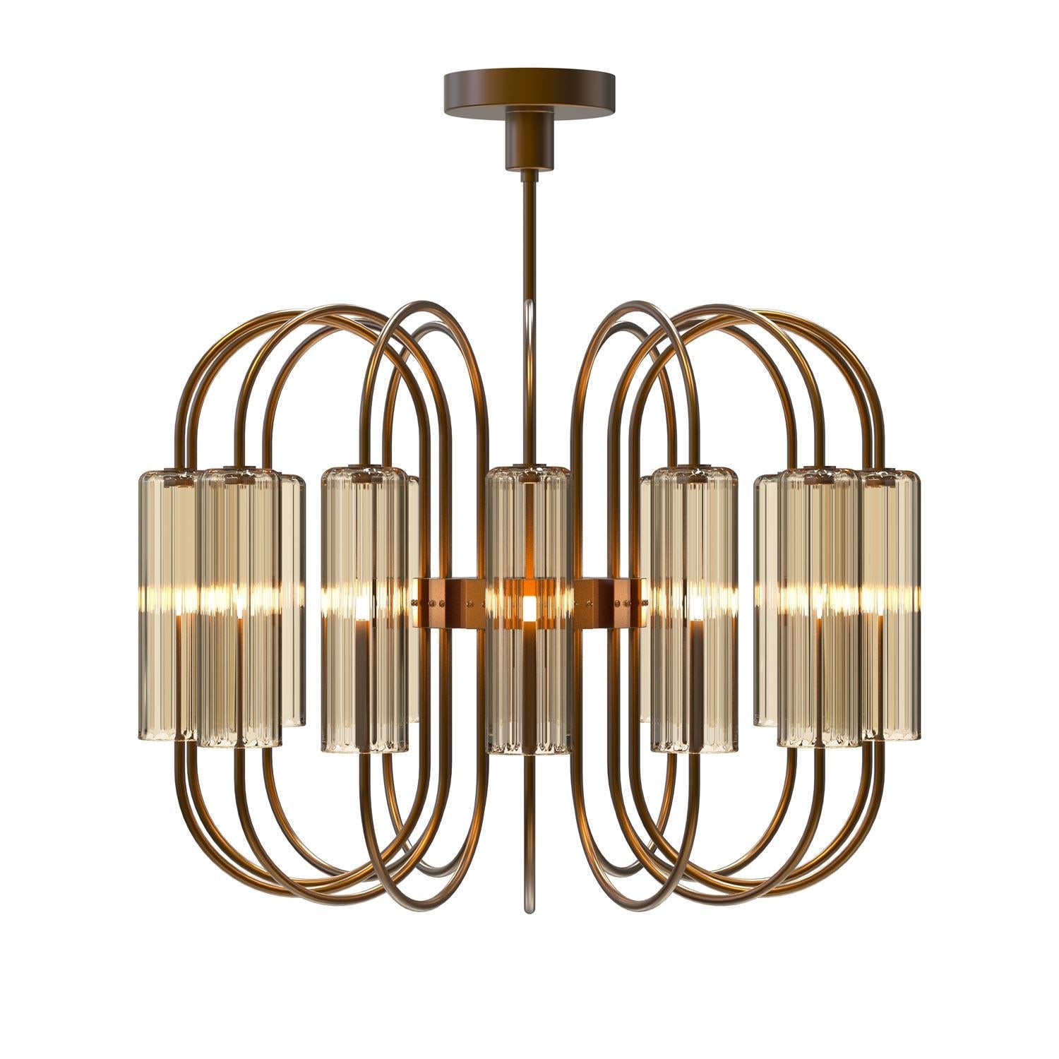 GRIMANI Lampadario Moderno 14 Luci in Vetro di Murano – Design Contemporaneo in vendita 3