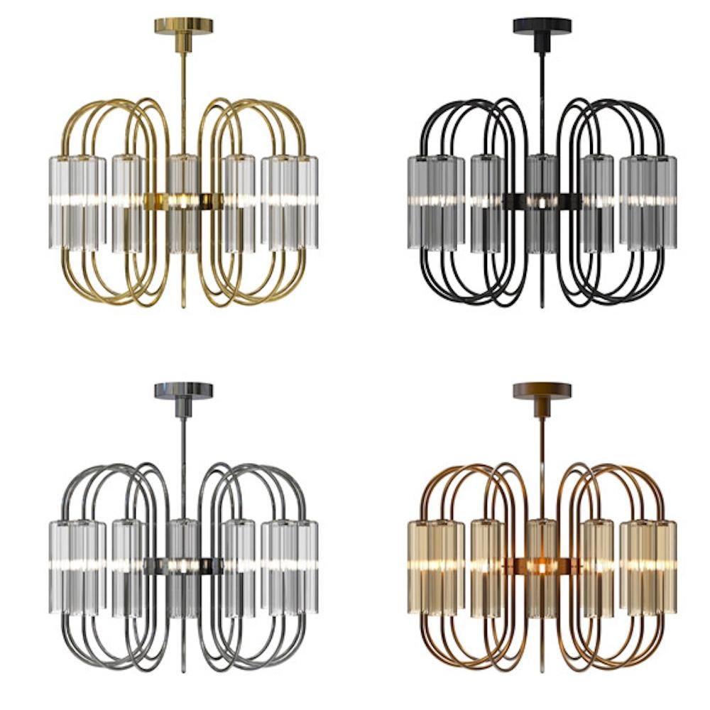 GRIMANI Lampadario Moderno 14 Luci in Vetro di Murano – Design Contemporaneo in vendita 4