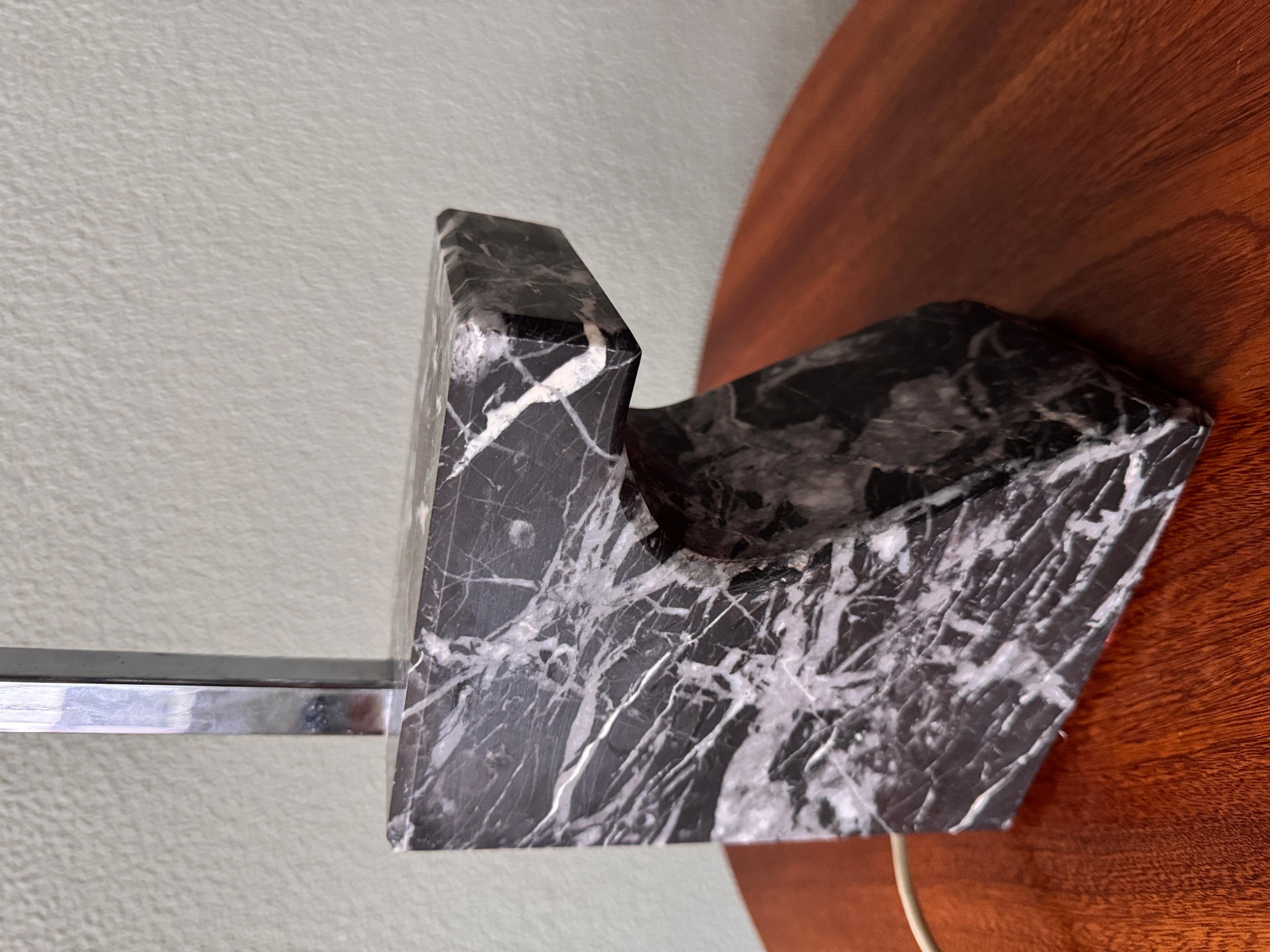 Mid-Century Spanish Chrome Arc Table Lamp with Marble Base by Grin Luz, 1960s For Sale 10