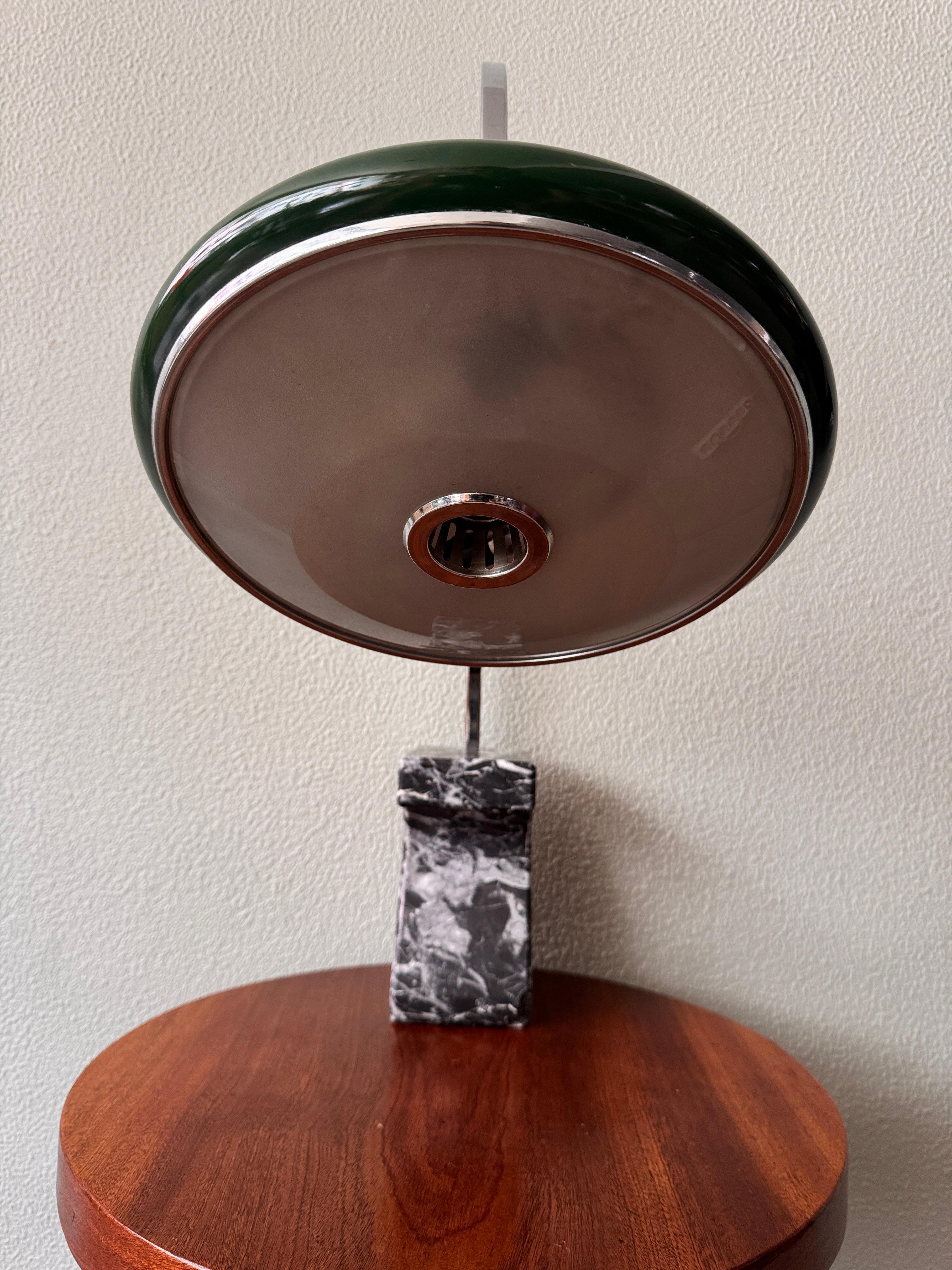 Mid-Century Spanish Chrome Arc Table Lamp with Marble Base by Grin Luz, 1960s For Sale 2