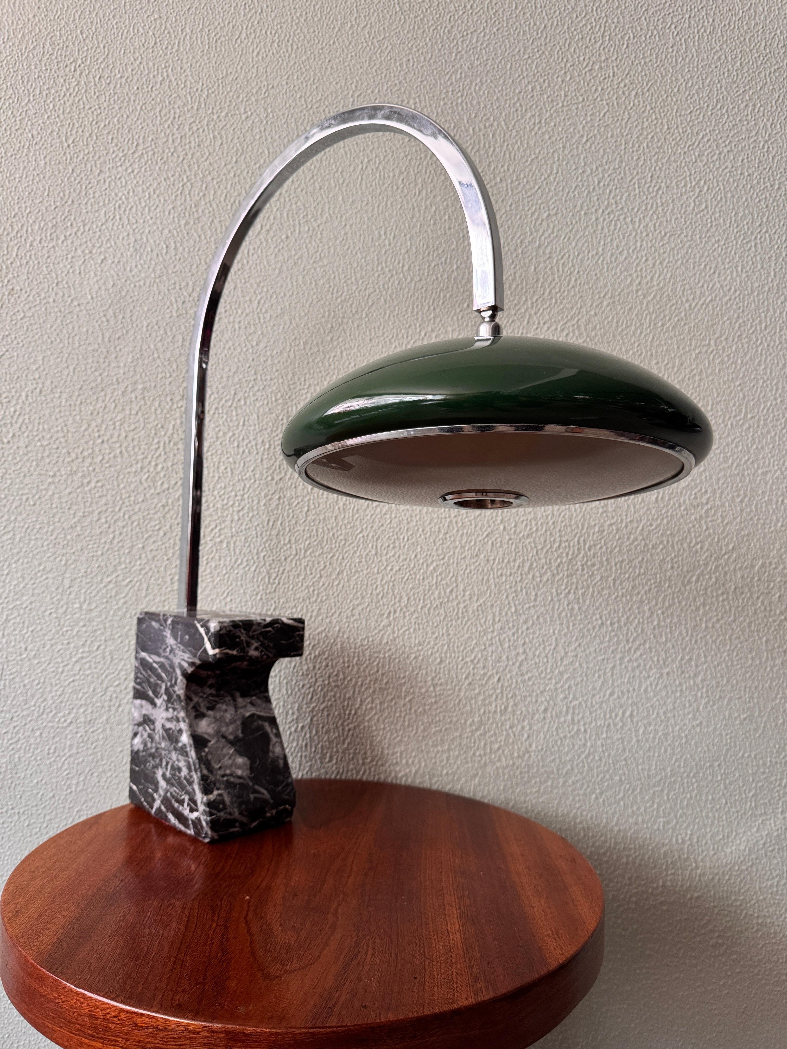 Mid-Century Spanish Chrome Arc Table Lamp with Marble Base by Grin Luz, 1960s For Sale 3