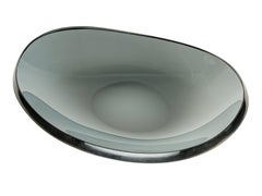 Grinded Smoked Glass Bowl by Fontana Arte, 1960s