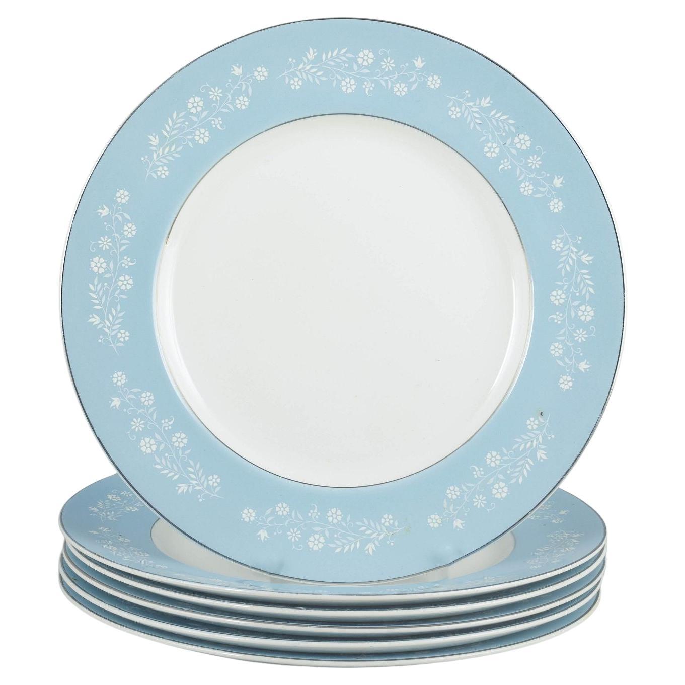 Grindley. Set of six large “Mille Fleurs” dinner plates in earthenware. For Sale