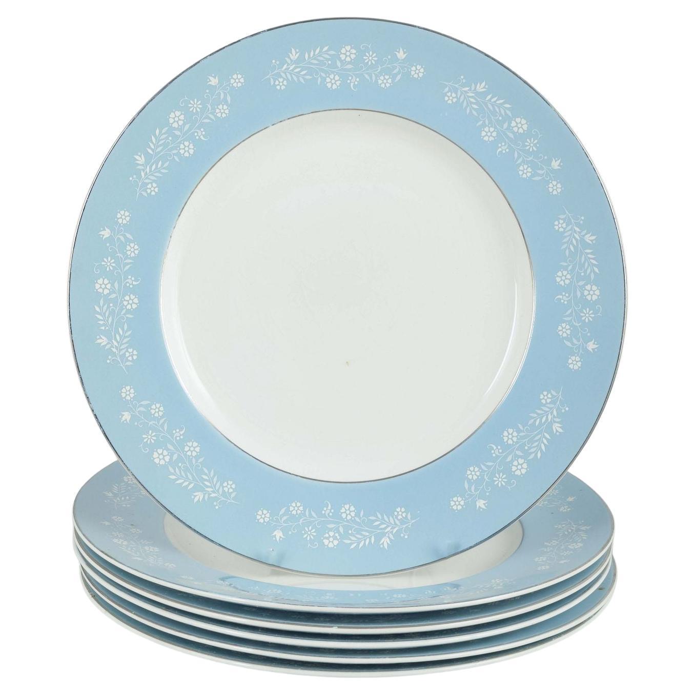 Grindley. Set of six large “Mille Fleurs” dinner plates in earthenware.