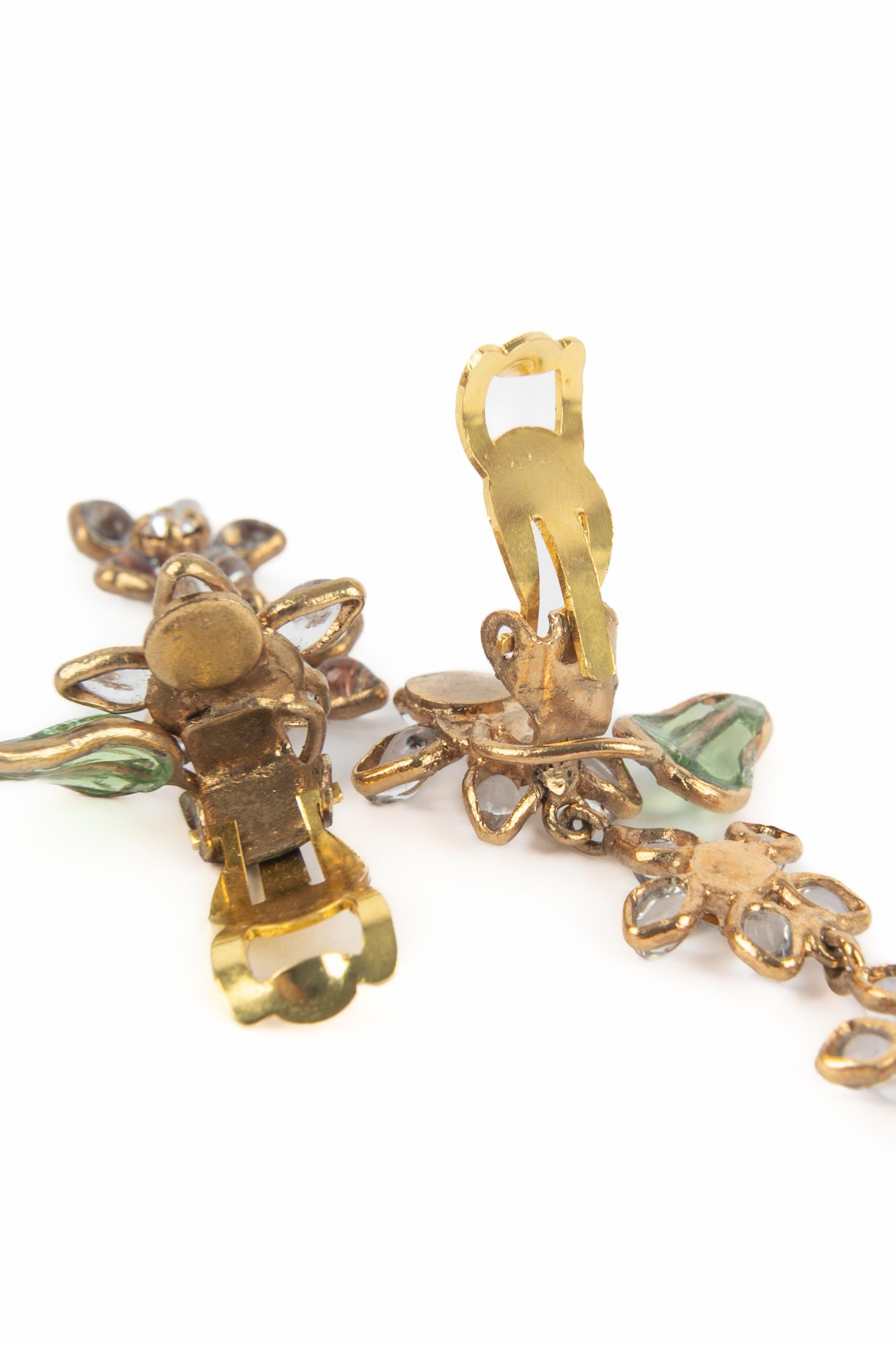 Gripoix antique earrings For Sale 2