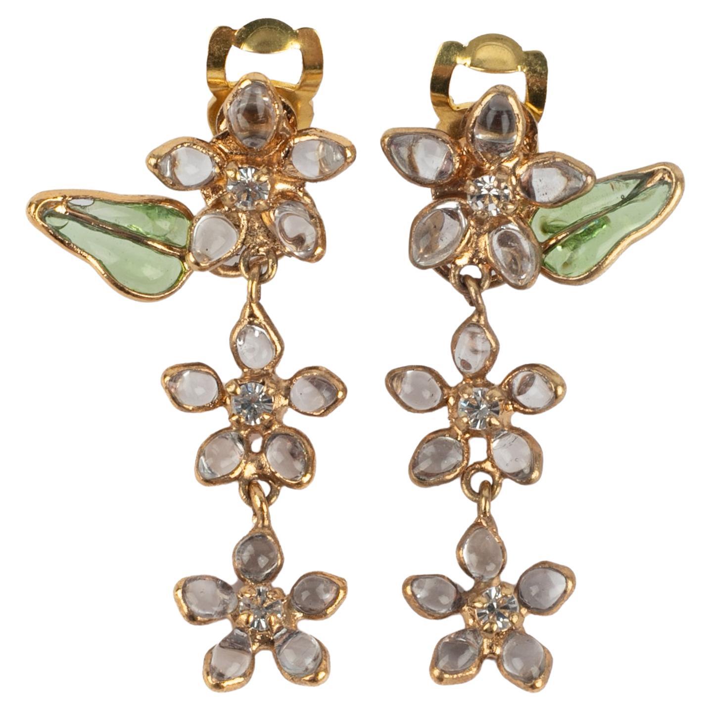 Gripoix antique earrings For Sale