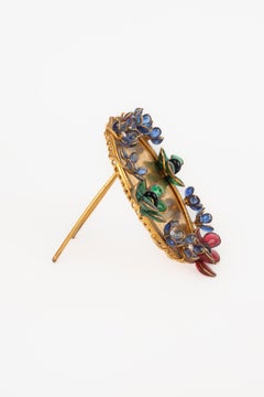 Gripoix Antique Tiny Picture Frame with Glass Paste