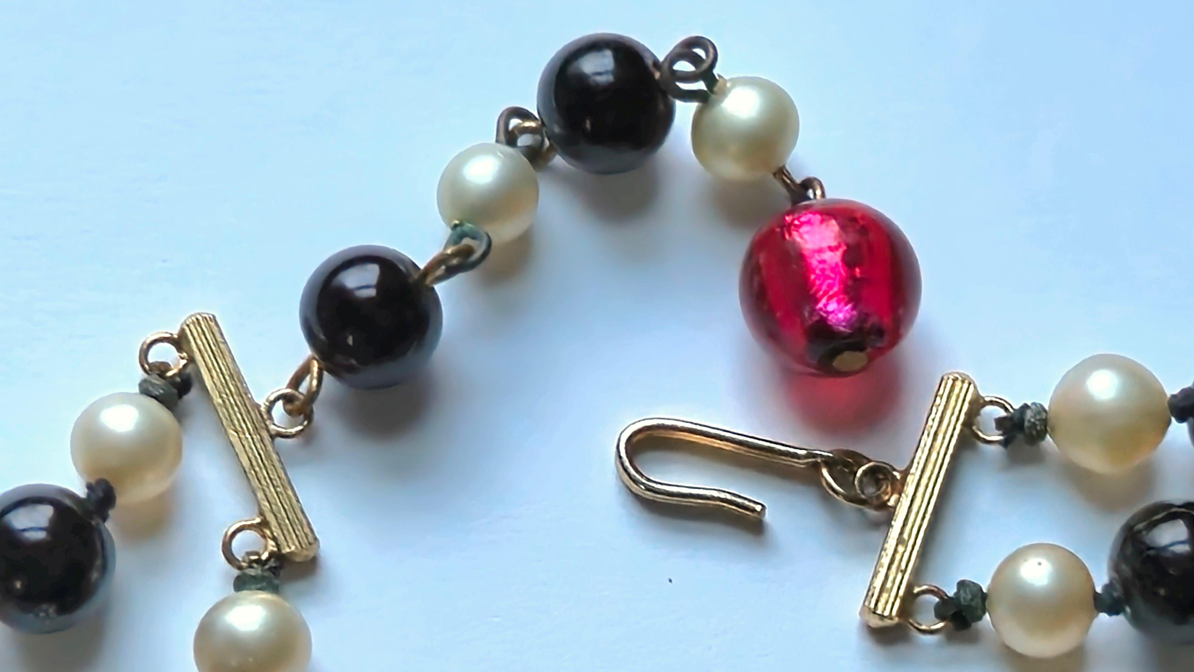 Gripoix ElsaSchiaparelli ShockingPinkGlass HandKnottedDoubleStrand Beaded Choker im Angebot 2