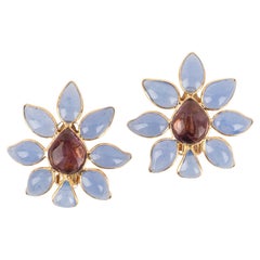Gripoix flower earrings