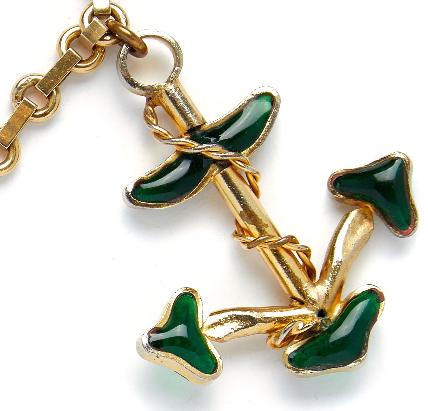 Gripoix for Louis Feraud Haute Couture 1960s Charm Pendant Necklace / Belt In Excellent Condition In London, GB