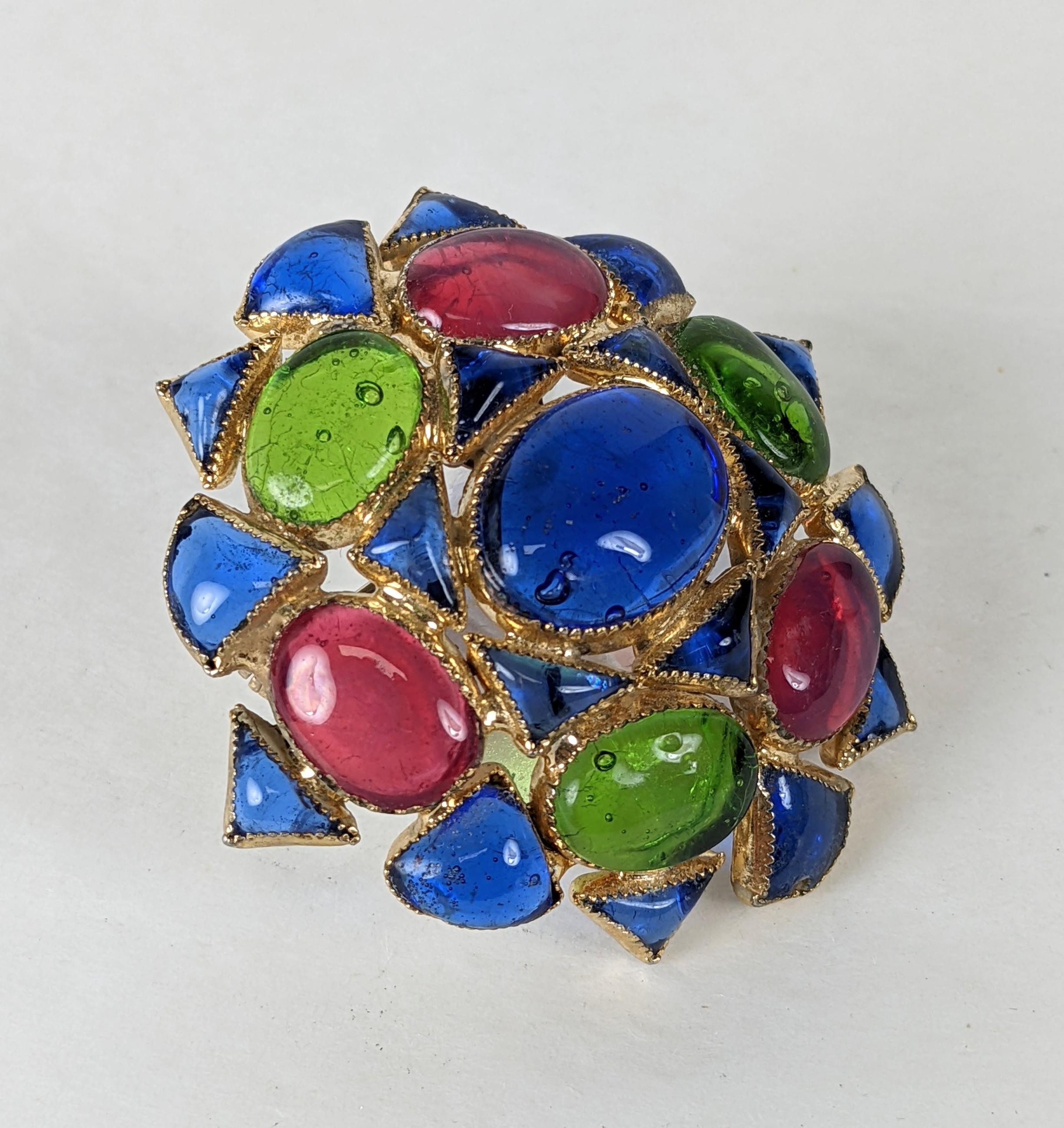 Anglo-Indian Gripoix Glass De Nicola Brooch For Sale