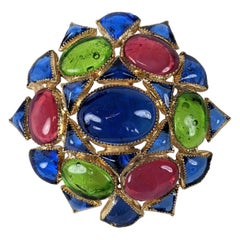 Gripoix Glas-Brosche De Nicola